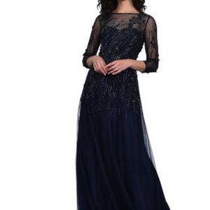 Navy THEIA COUTURE Gown sz 14 NWT!